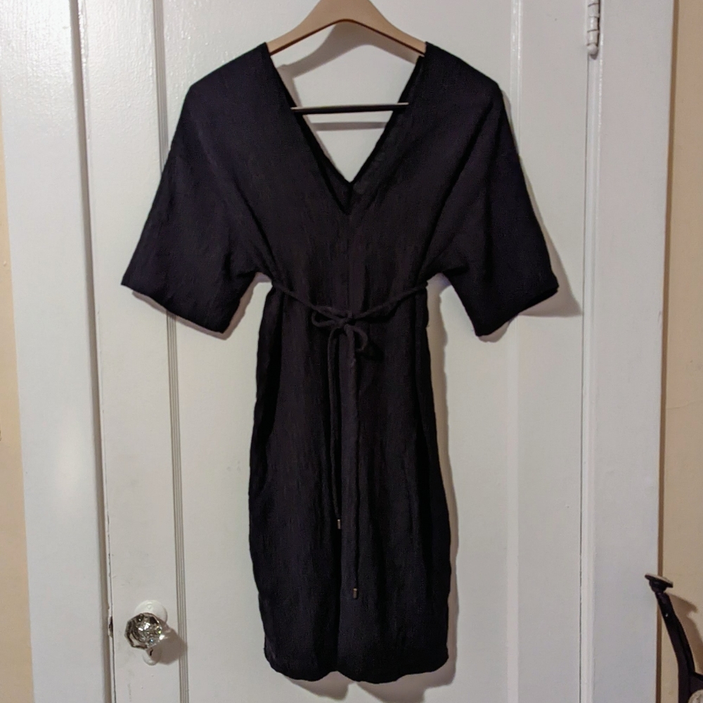 Black Textured Summer Dress